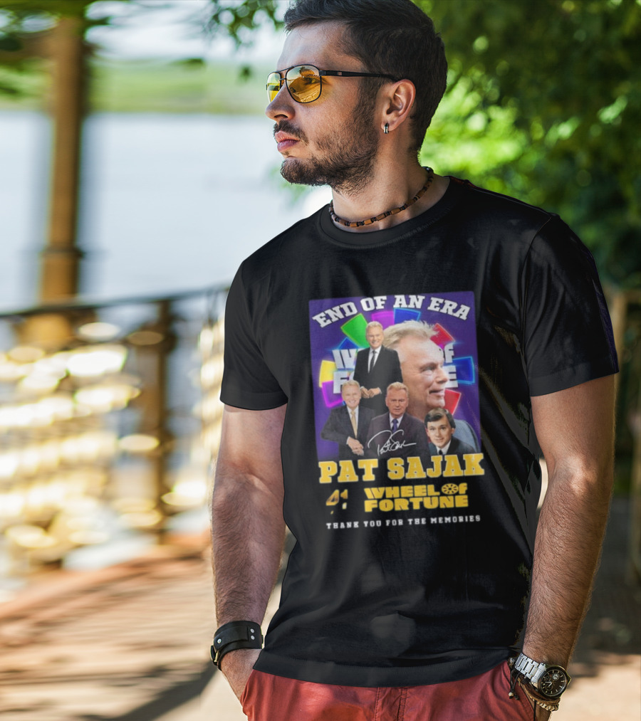 End Of An Era Pat Sajak 41 Wheel Of Fortune Thank You For The Memories T-Shirt