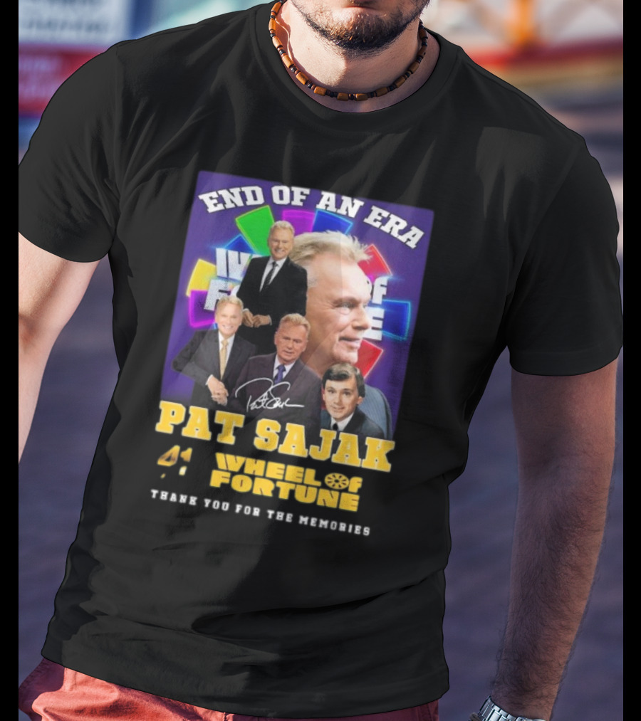 End Of An Era Pat Sajak 41 Wheel Of Fortune Thank You For The Memories T-Shirt