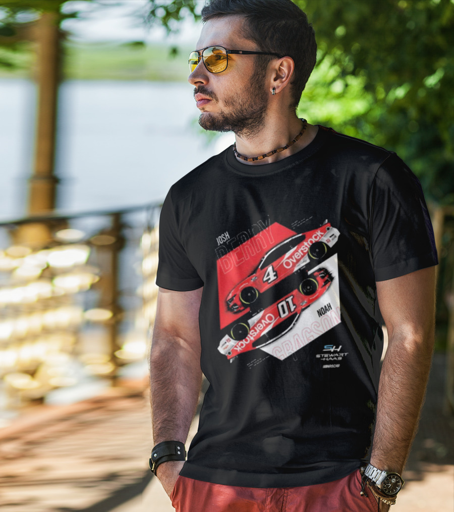 Josh Berry Noah Gragson Overstock Stewart-Haas Racing Car Designs NASCAR T-Shirt