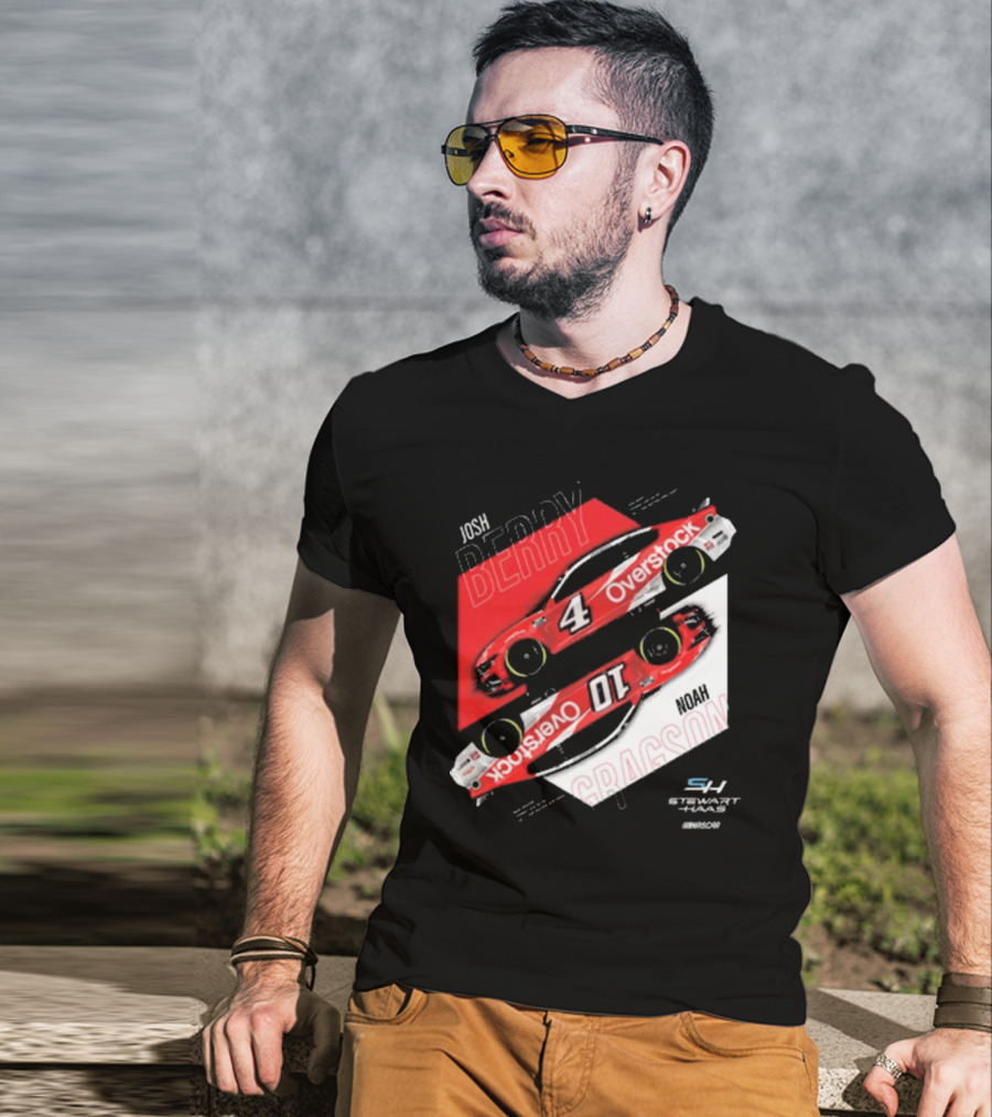 Josh Berry Noah Gragson Overstock Stewart-Haas Racing Car Designs NASCAR T-Shirt
