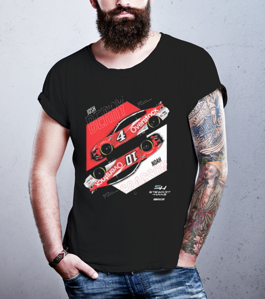 Josh Berry Noah Gragson Overstock Stewart-Haas Racing Car Designs NASCAR T-Shirt