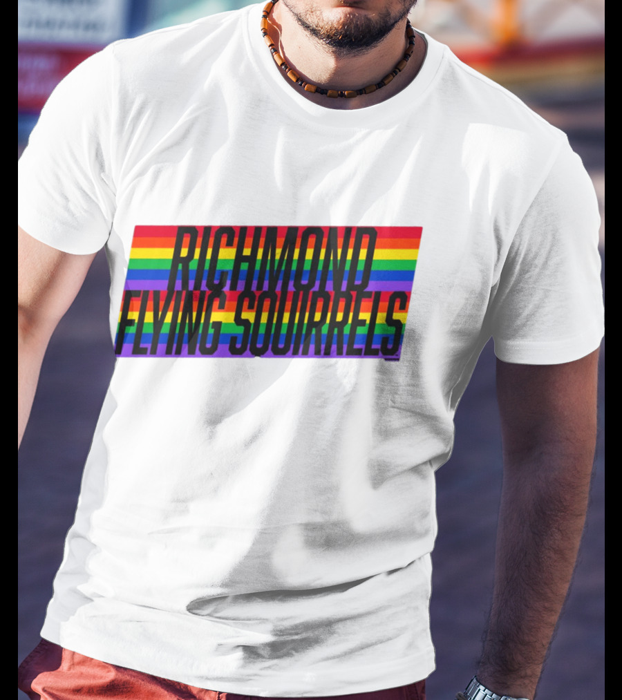 Richmond Flying Squirrels Pride Rainbow Stow T-Shirt