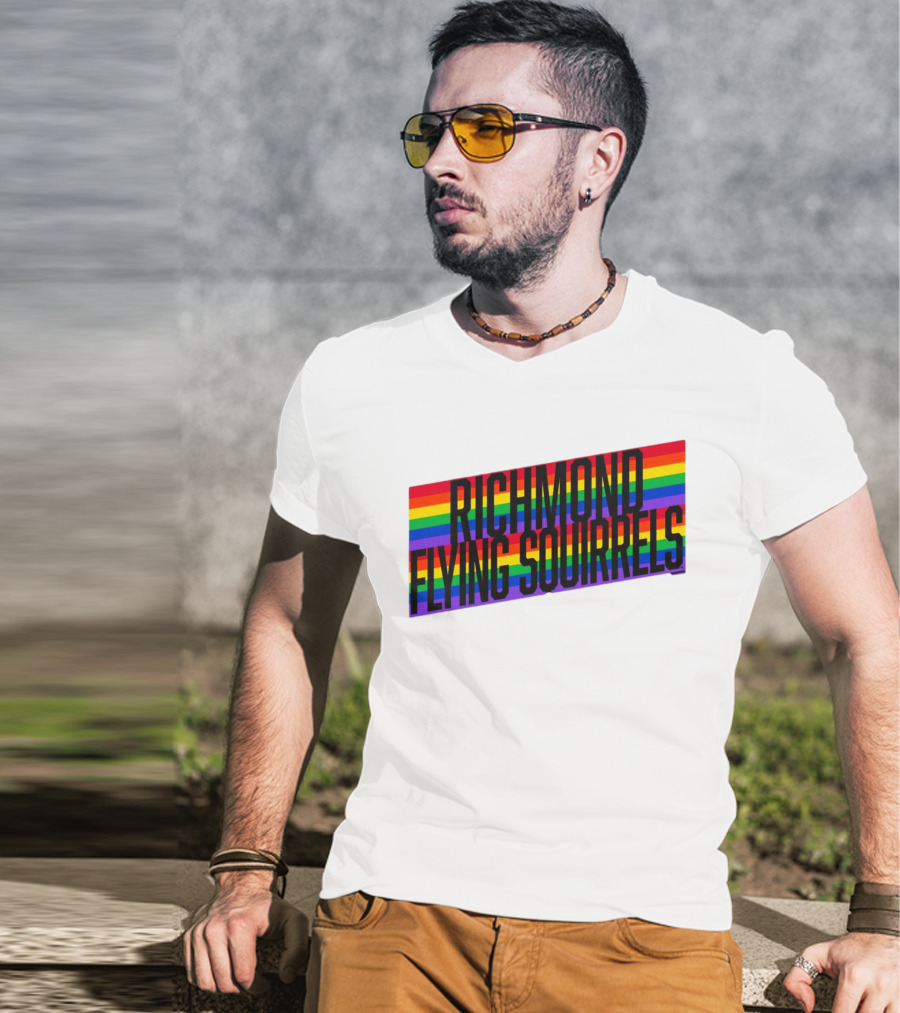 Richmond Flying Squirrels Pride Rainbow Stow T-Shirt