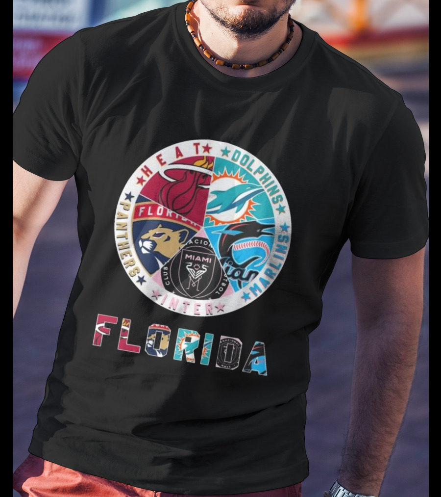 Florida Heat Dolphins Marlins Inter Panthers Sports T-Shirt