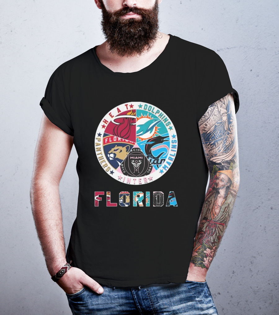 Florida Heat Dolphins Marlins Inter Panthers Sports T-Shirt