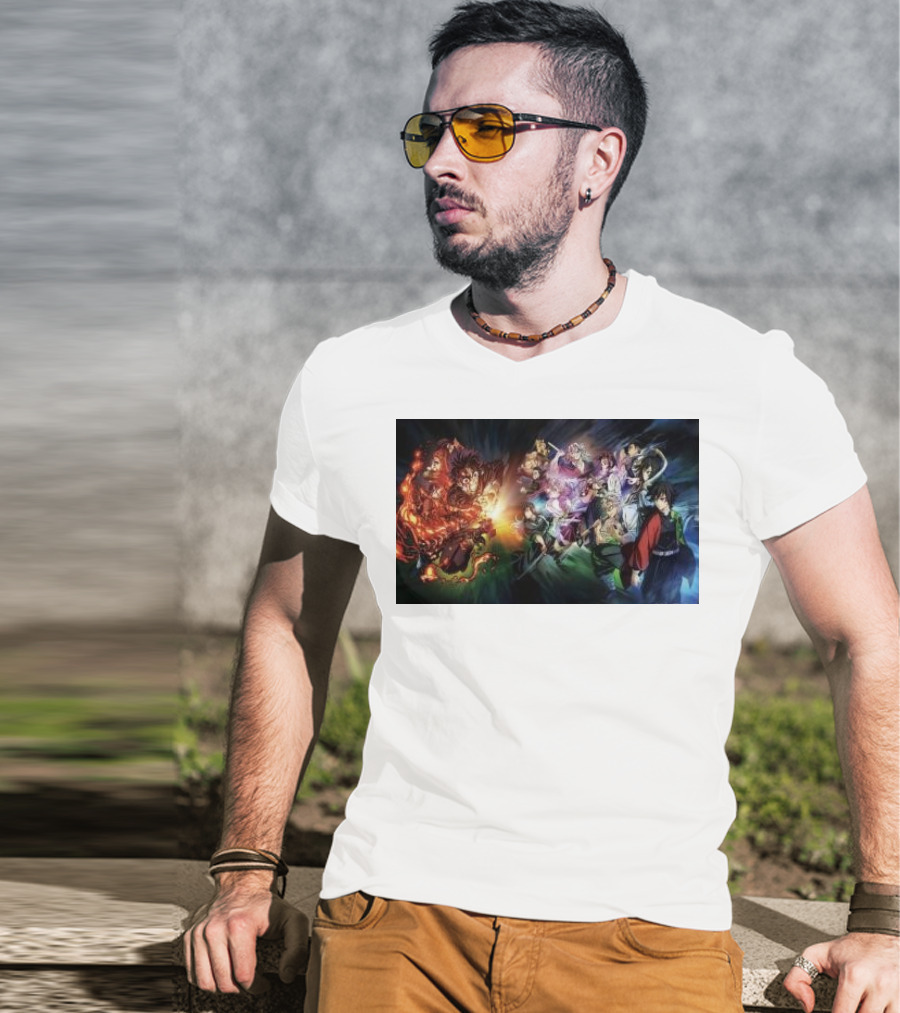 Demon Slayer Kimetsu No Yaiba Epic Hashira Training Battle Scene T-Shirt