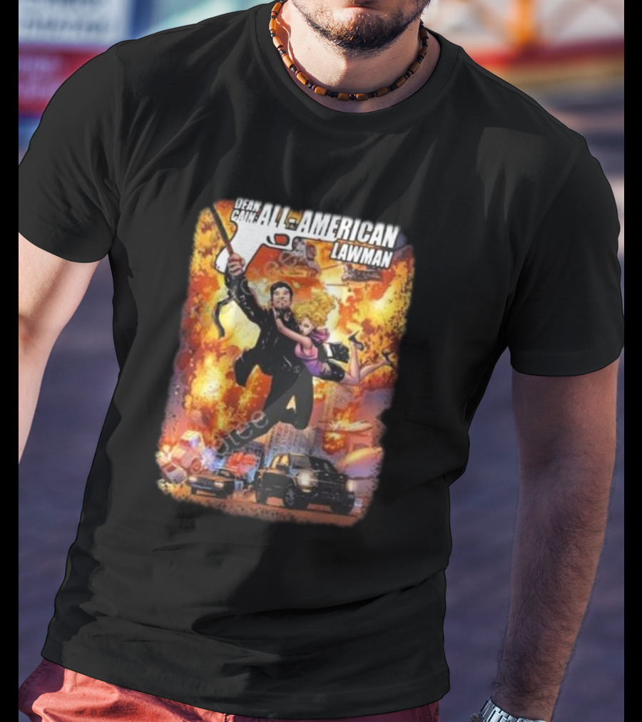 Dean Cain All-American Lawman Explosive Action With Gabe Eltaeb Big Man Comics Influence T-Shirt