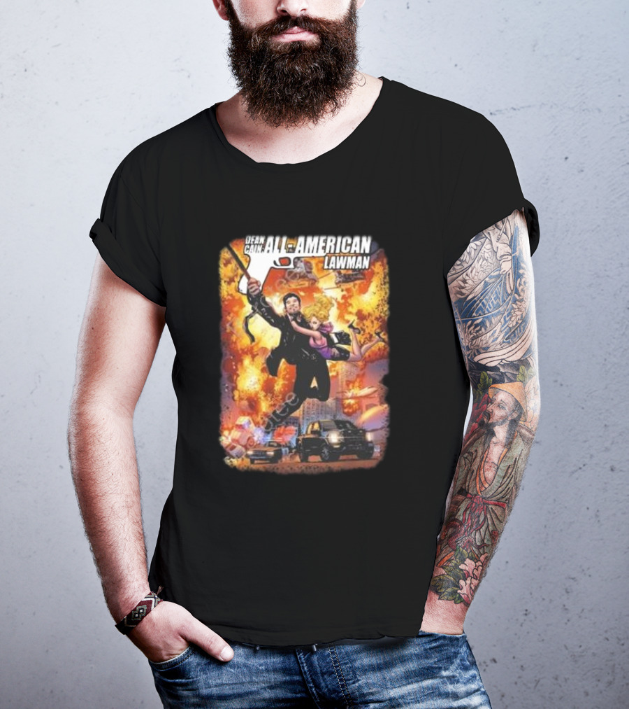 Dean Cain All-American Lawman Explosive Action With Gabe Eltaeb Big Man Comics Influence T-Shirt