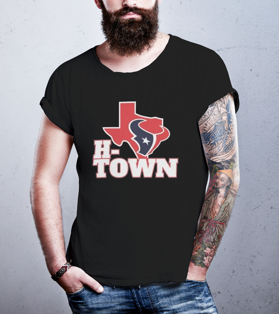 Houston Texans H-Town Texas Outline T-Shirt