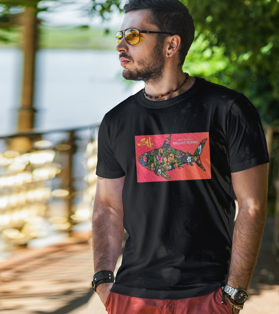311 January 17-18 Honolulu HI The Republik Floral Shark T-Shirt