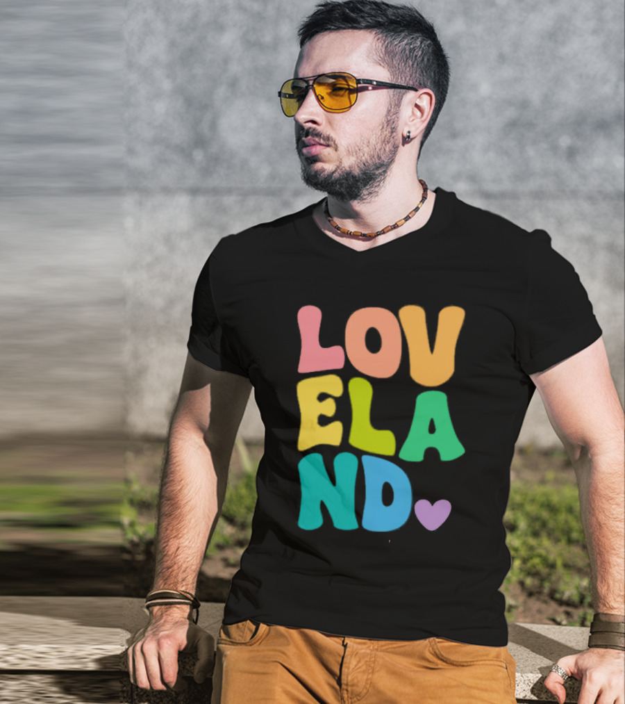 Loveland Rainbow Letters With Heart T-Shirt