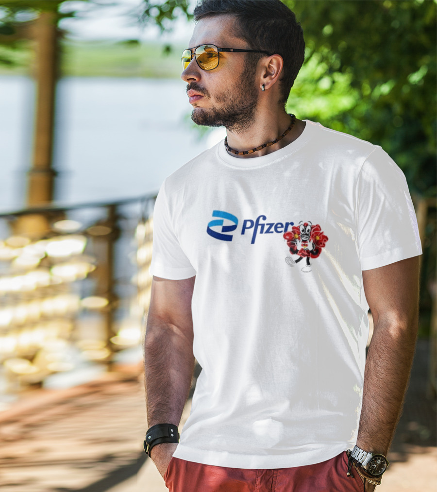 Pfizer New Mascot Clotty With Bear Character And Energy Burst T-Shirt