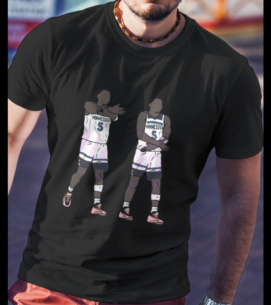 Minnesota Number 5 Chop Celebration Basketball Player Action T-Shirt
