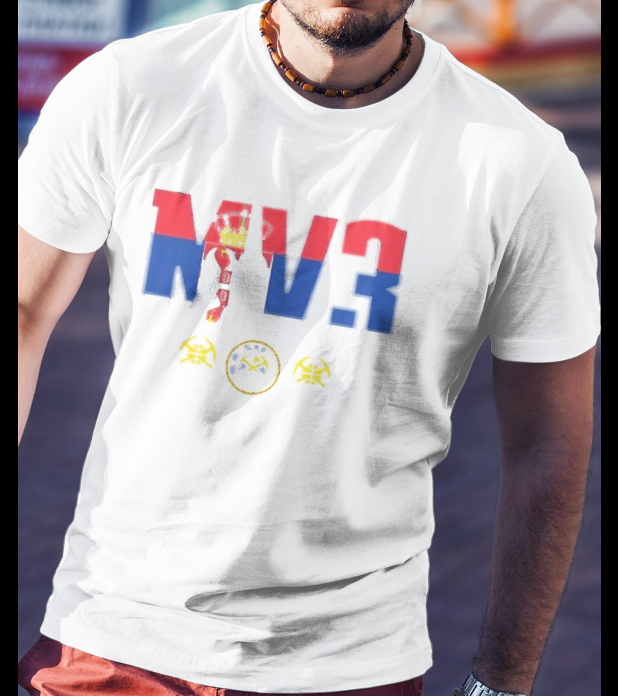 Denver Nuggets MV3 Serbian Flag Icons T-Shirt