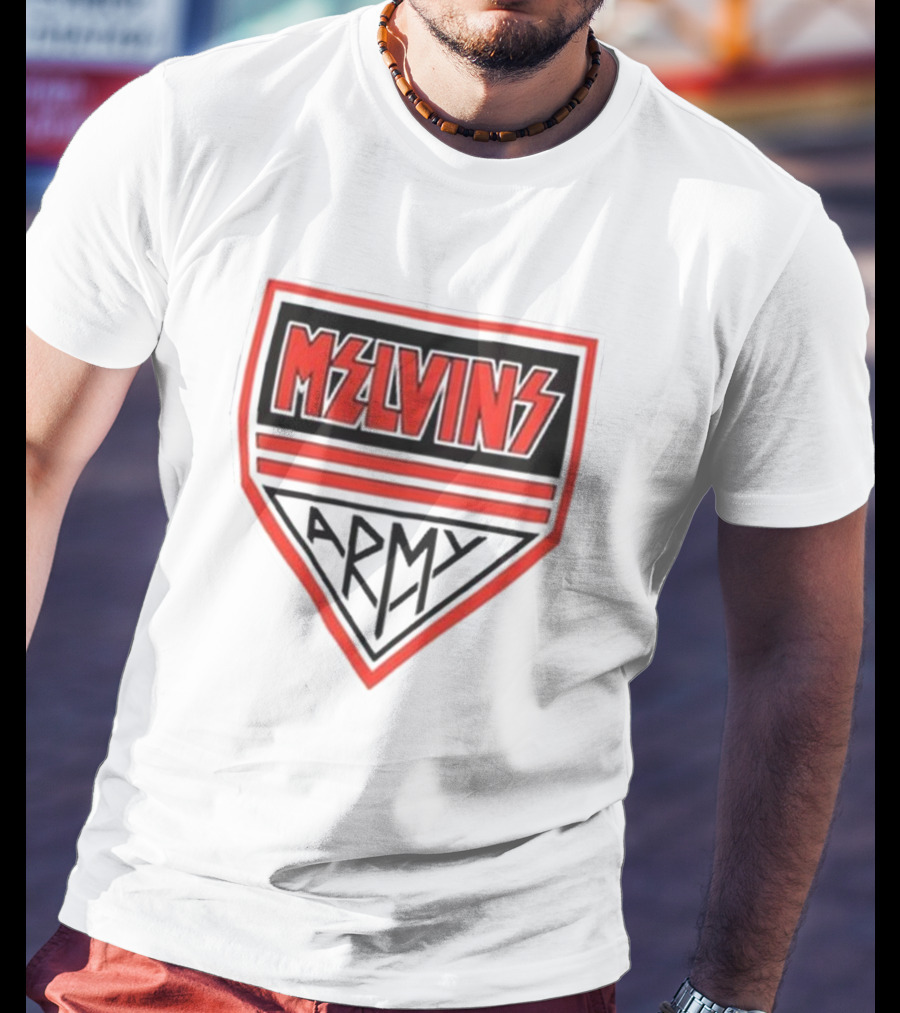 Melvins Army Emblem Red Black Badge T-Shirt