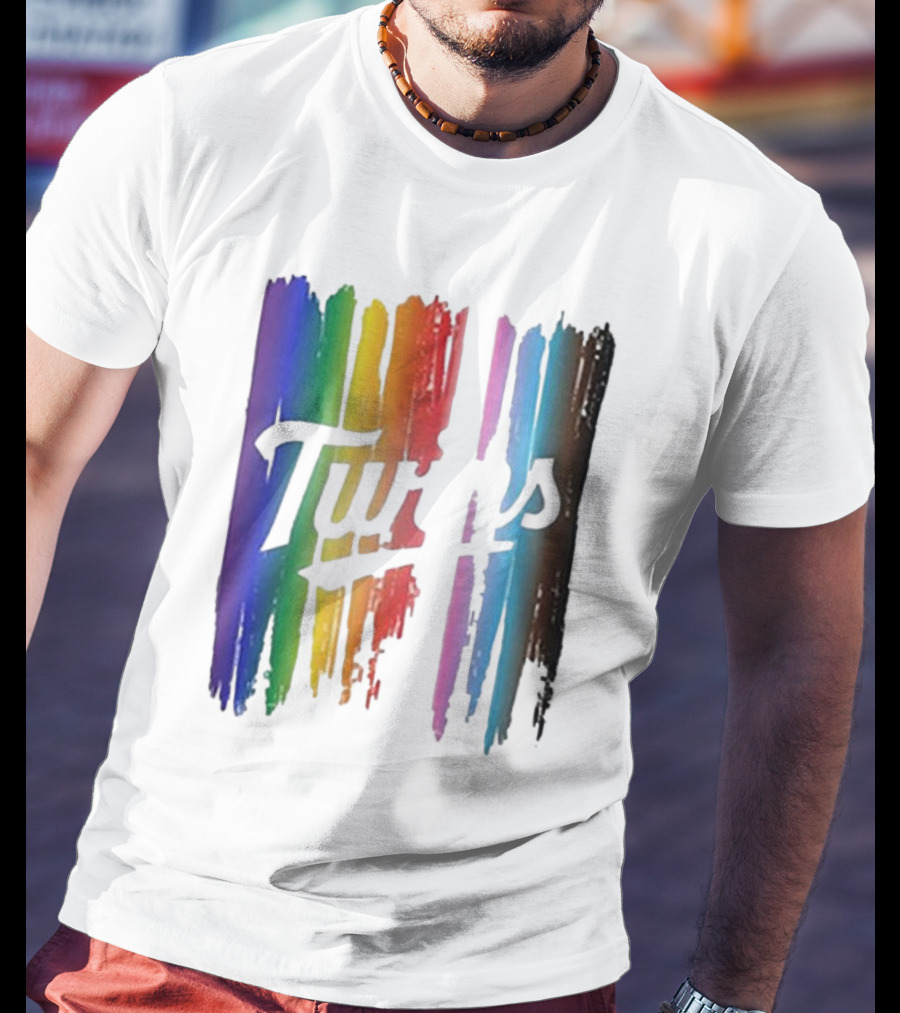 Twins Pride Day Rainbow Brush Strokes T-Shirt