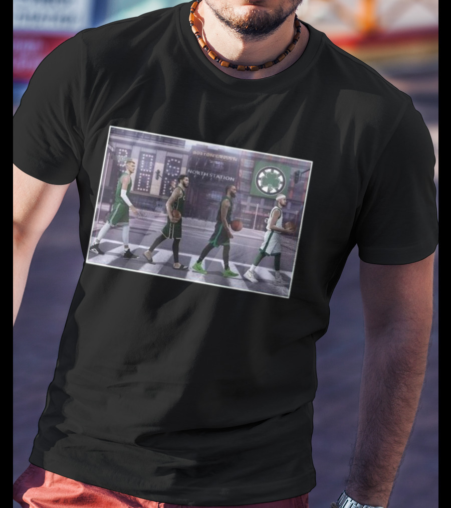Boston Celtics Players Walking The Green Line North Station Boston Sports T-Shirt