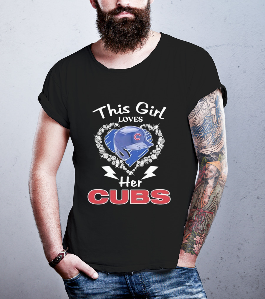 This Girl Loves Her Cubs With Heart And Helmet T-Shirt