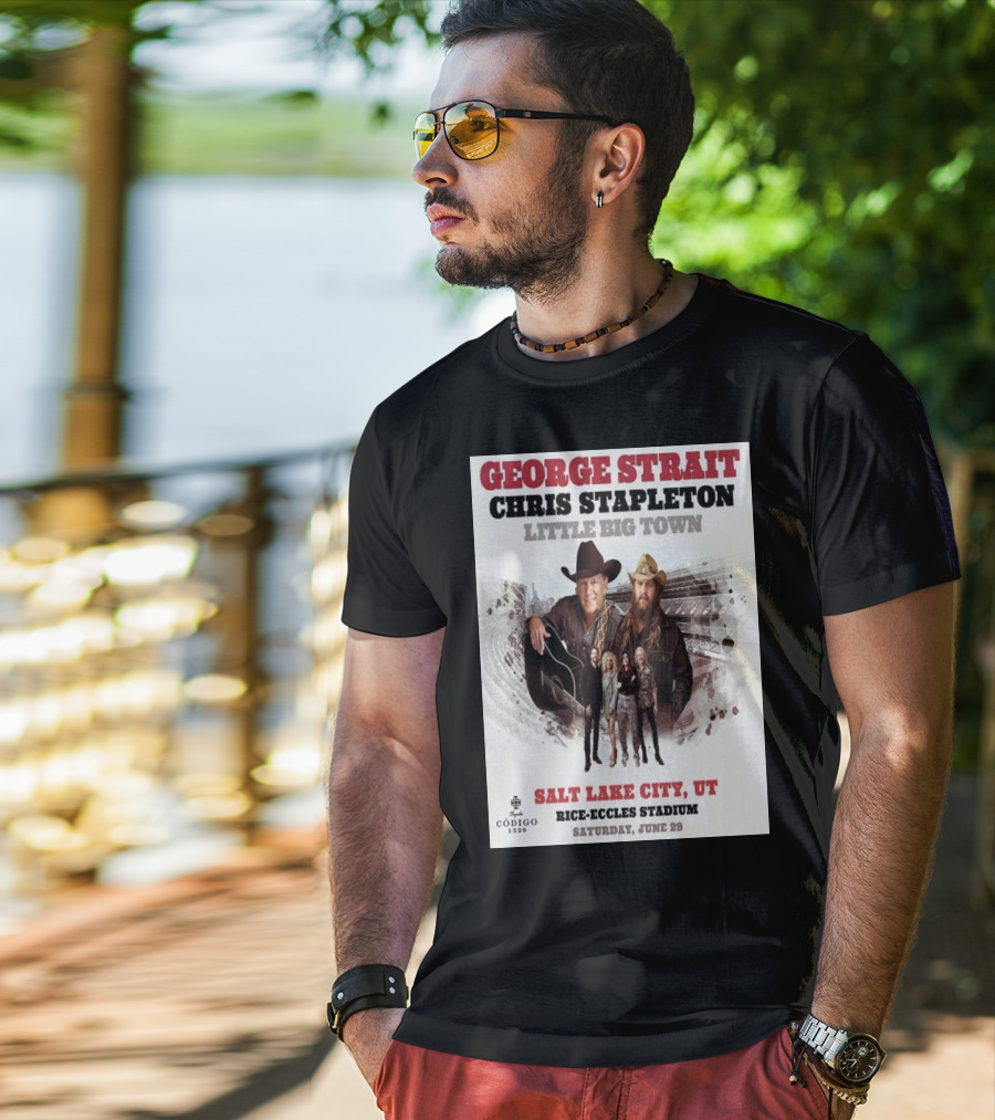George Strait Chris Stapleton Little Big Town Salt Lake City UT Rice-Eccles Stadium Saturday June 29 T-Shirt