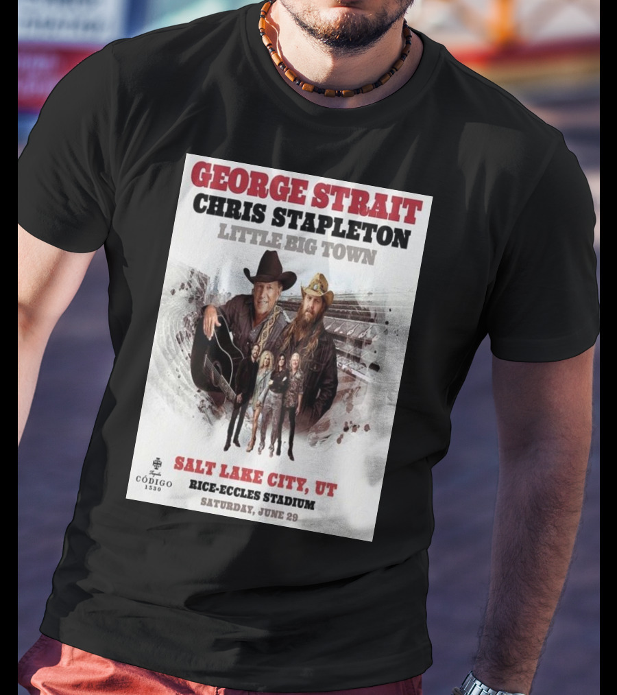 George Strait Chris Stapleton Little Big Town Salt Lake City UT Rice-Eccles Stadium Saturday June 29 T-Shirt