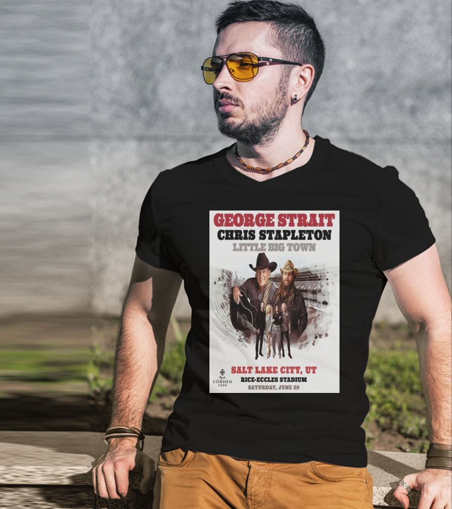 George Strait Chris Stapleton Little Big Town Salt Lake City UT Rice-Eccles Stadium Saturday June 29 T-Shirt