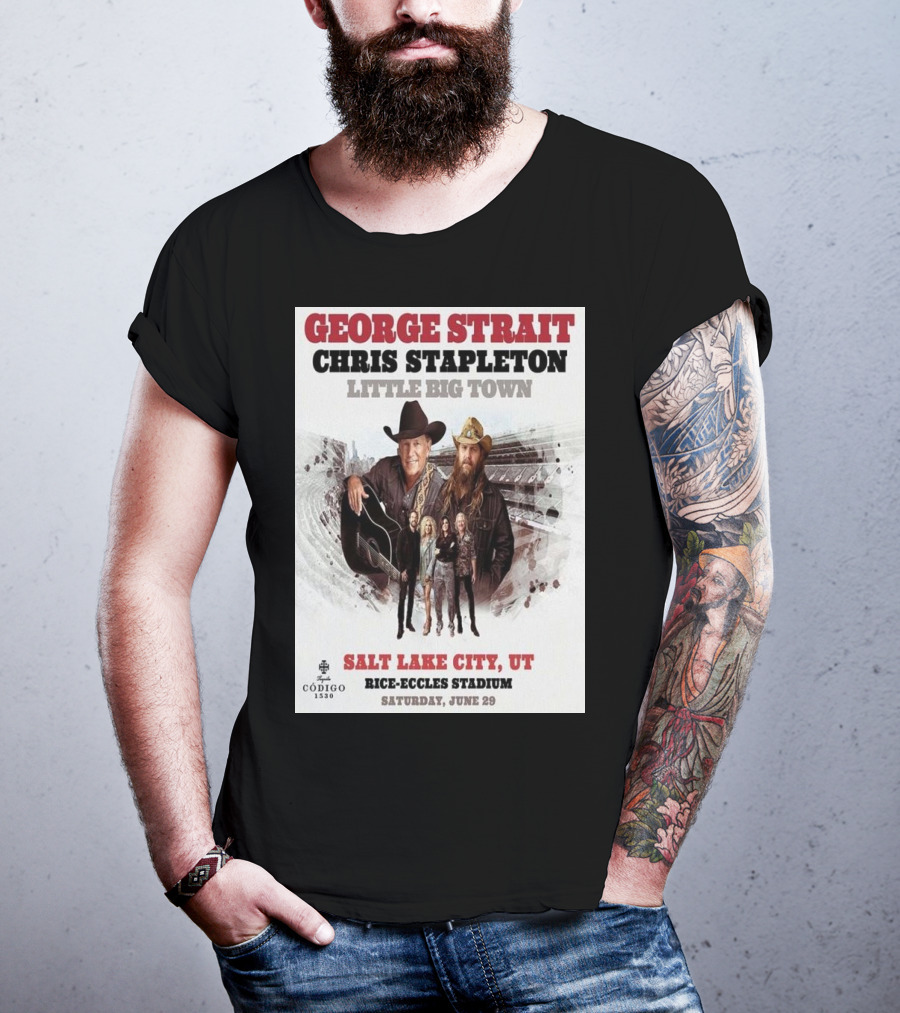 George Strait Chris Stapleton Little Big Town Salt Lake City UT Rice-Eccles Stadium Saturday June 29 T-Shirt