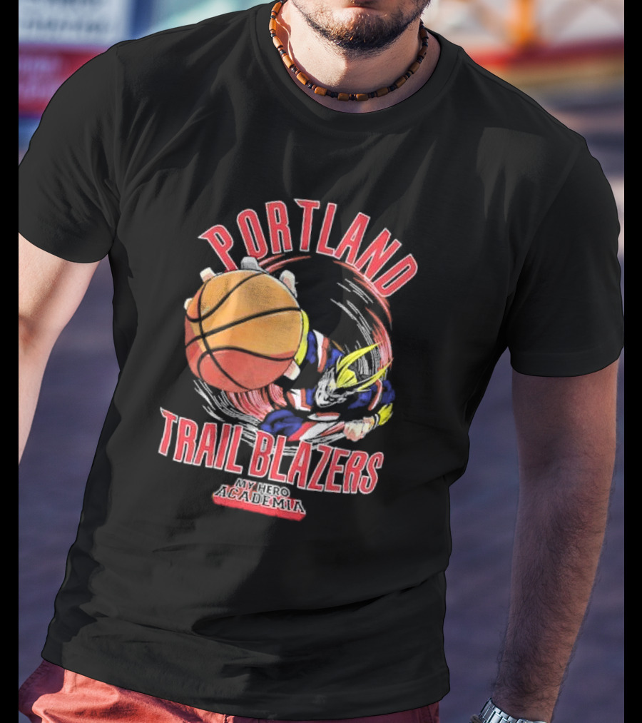 Portland Trail Blazers My Hero Academia All Might Basketball Smash T-Shirt