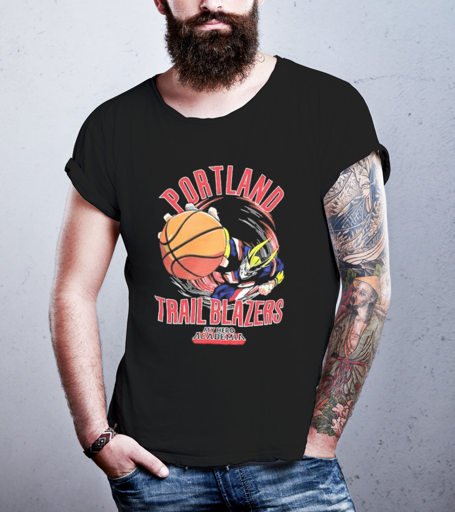 Portland Trail Blazers My Hero Academia All Might Basketball Smash T-Shirt