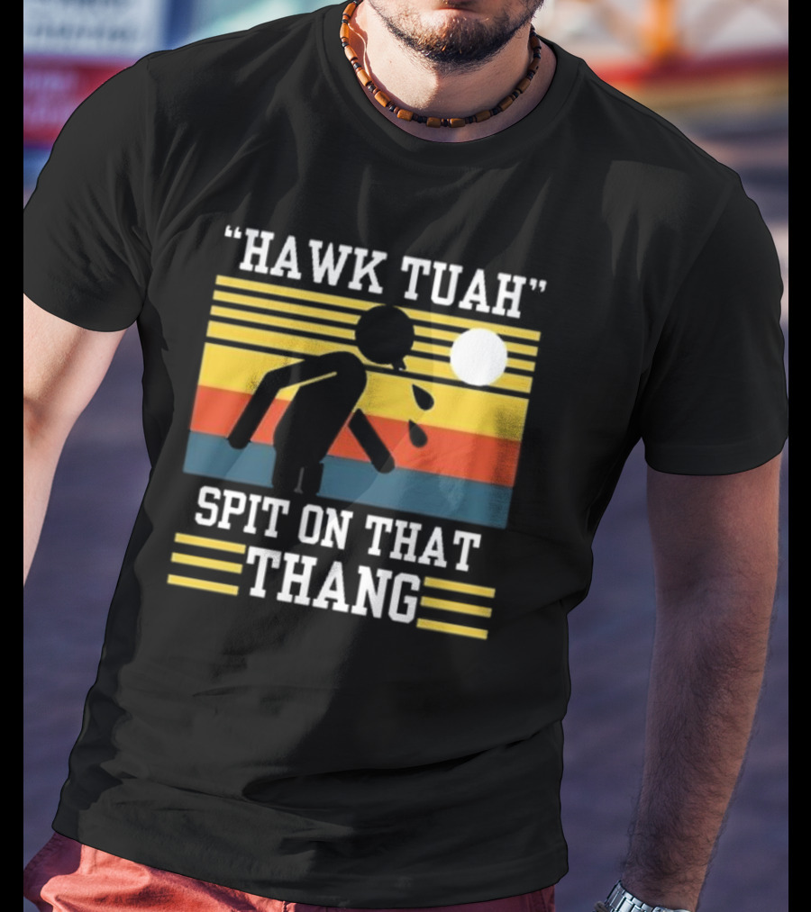HAWK TUAH SPIT ON THAT THANG VINTAGE RETRO STRIPES T-Shirt