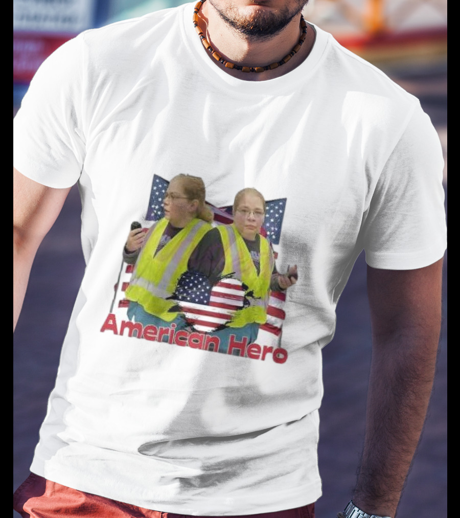 Gail Lewis American Hero Stars And Stripes Reflection T-Shirt