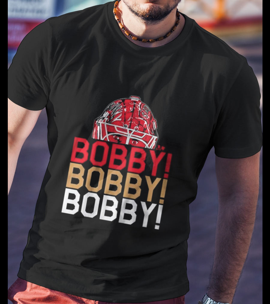 BOBBY BOBBY BOBBY Chant Featuring Sergei Bobrovsky Helmet T-Shirt
