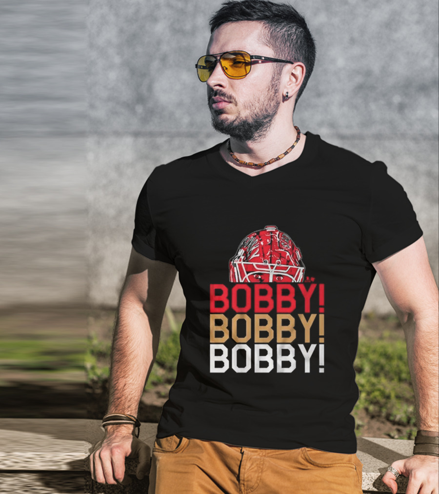 BOBBY BOBBY BOBBY Chant Featuring Sergei Bobrovsky Helmet T-Shirt
