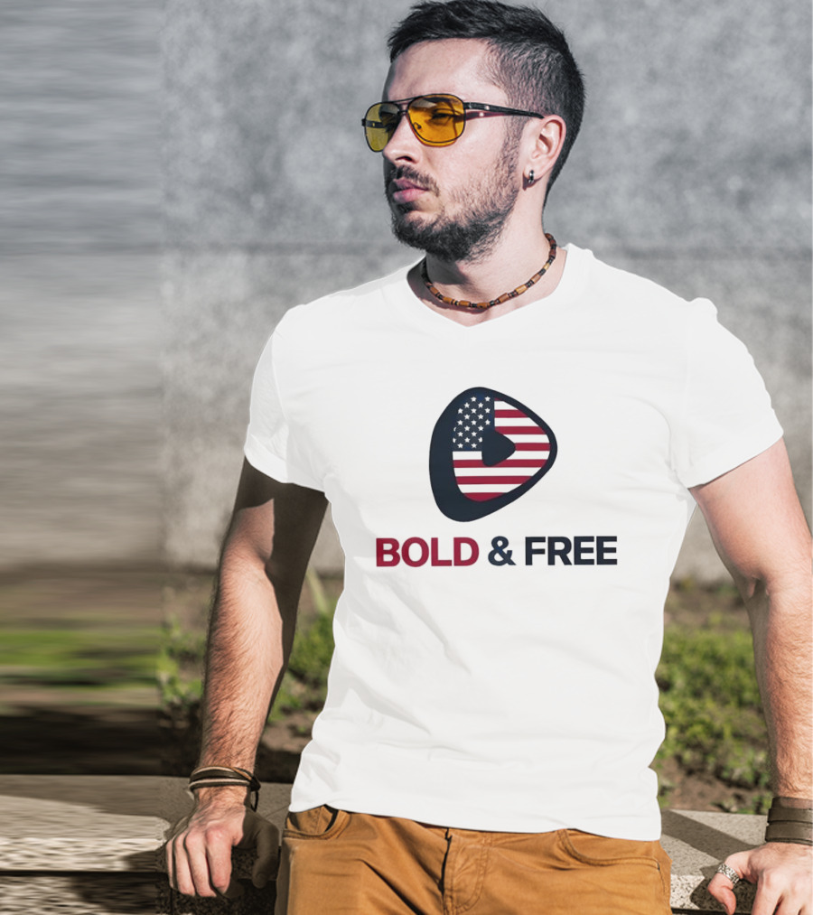 Bold And Free USA Rick Racela Flag T-Shirt