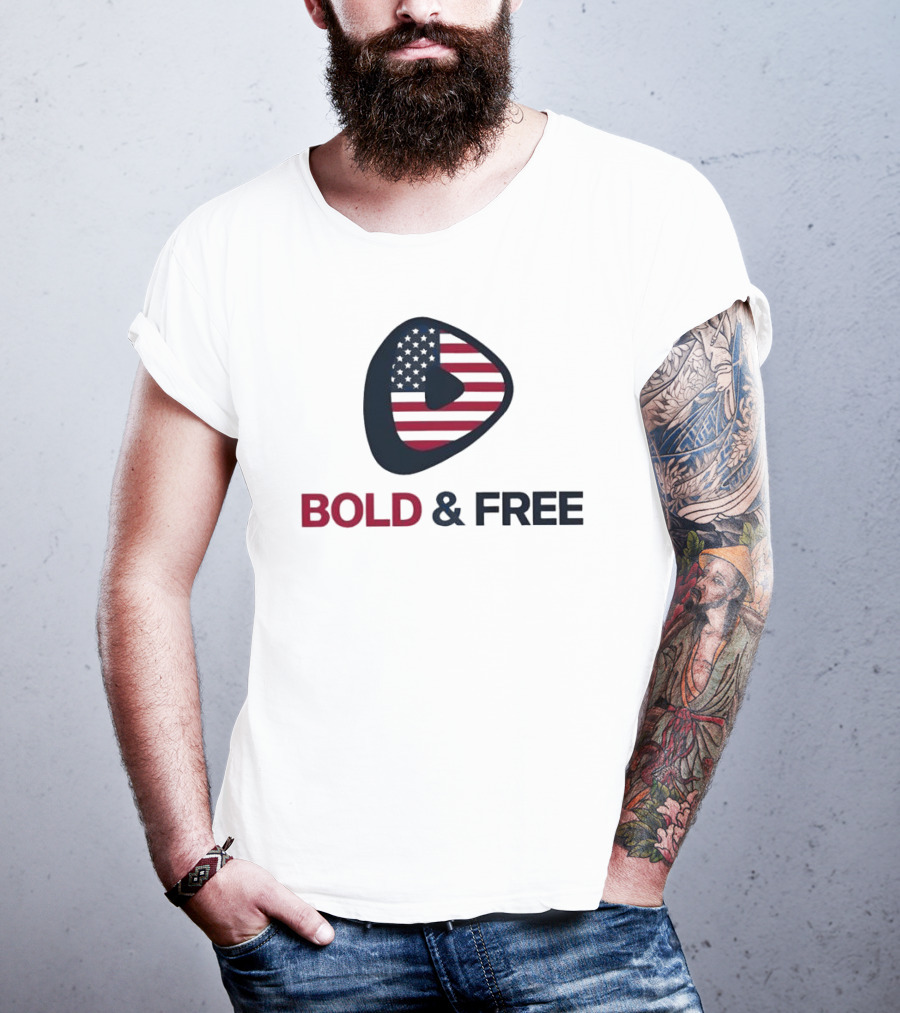 Bold And Free USA Rick Racela Flag T-Shirt