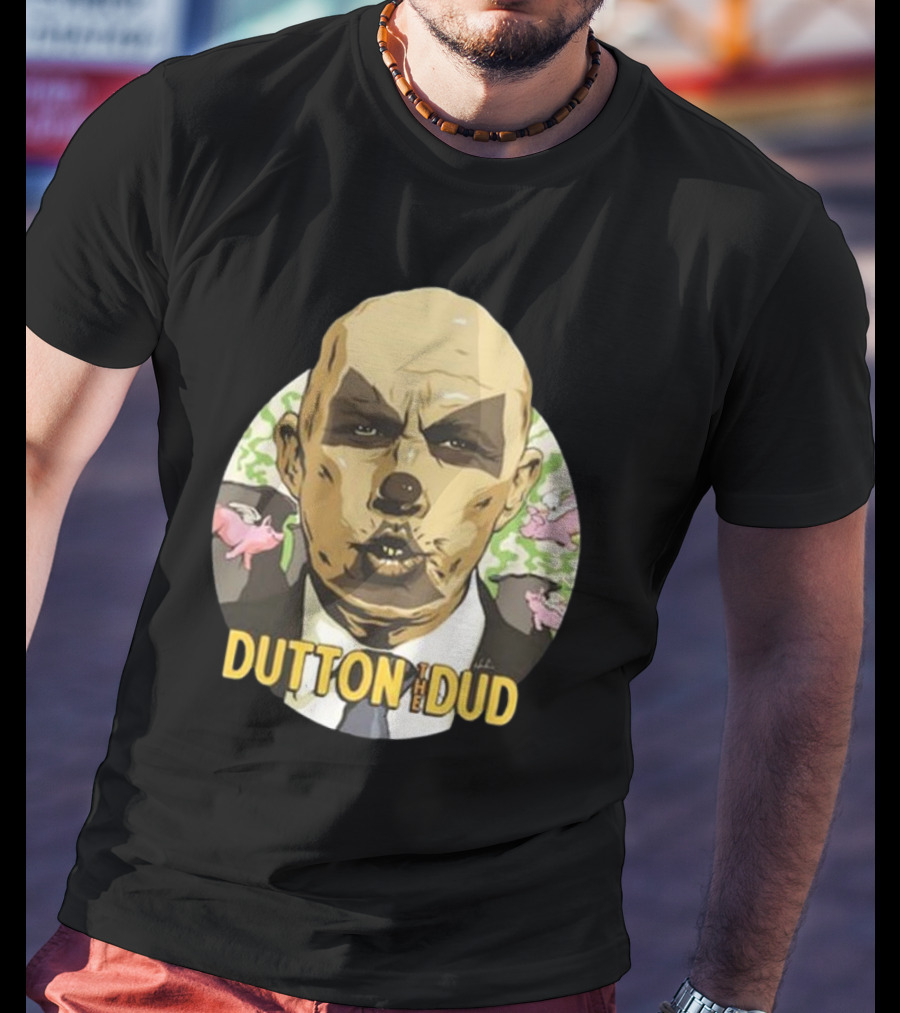 Dutton The Dud James Hillier Dutton Pigs Fly Caricature T-Shirt