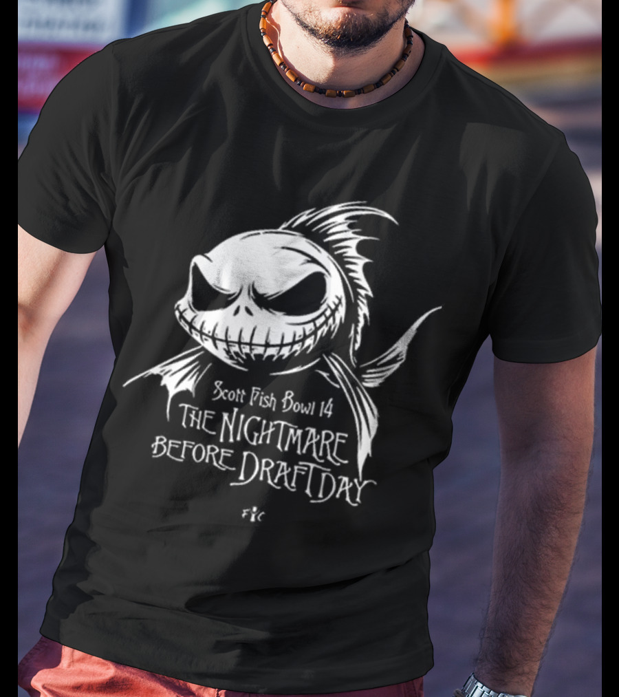 Scott Fish Bowl 14 The Nightmare Before Draft Day Jack Skellington Sketch T-Shirt