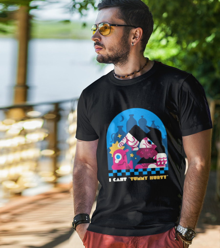I Cast Tummy Hurty The Forbidden Spell Potion Bottles Stars T-Shirt