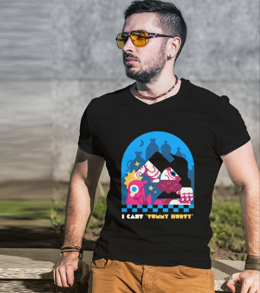 I Cast Tummy Hurty The Forbidden Spell Potion Bottles Stars T-Shirt