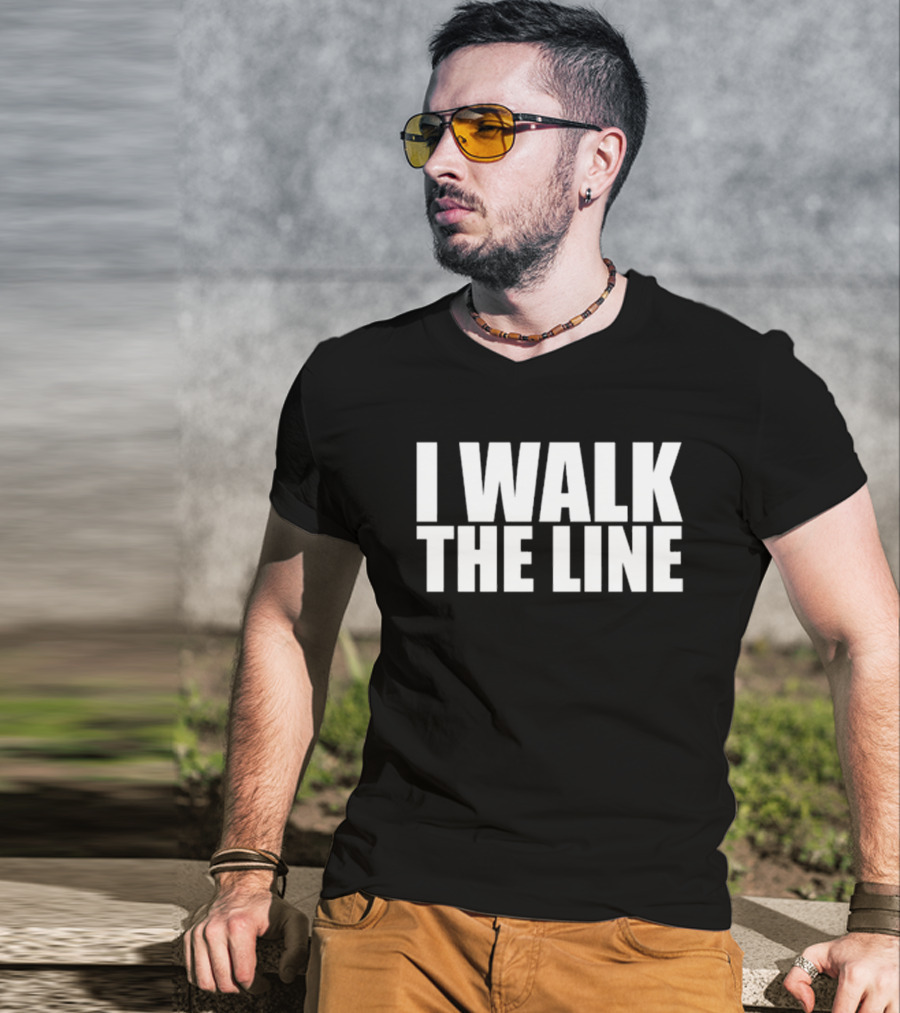 I Walk The Line Johnny Cash Song T-Shirt