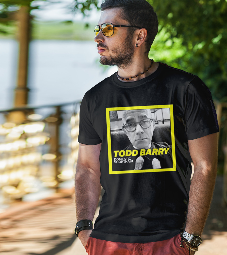 Todd Barry Domestic Shorthair Portrait With Cat Paws T-Shirt
