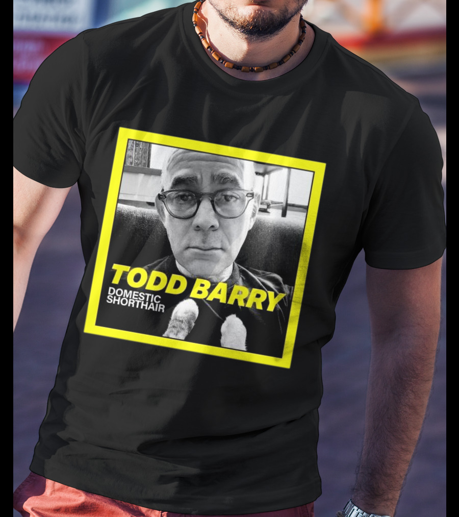 Todd Barry Domestic Shorthair Portrait With Cat Paws T-Shirt