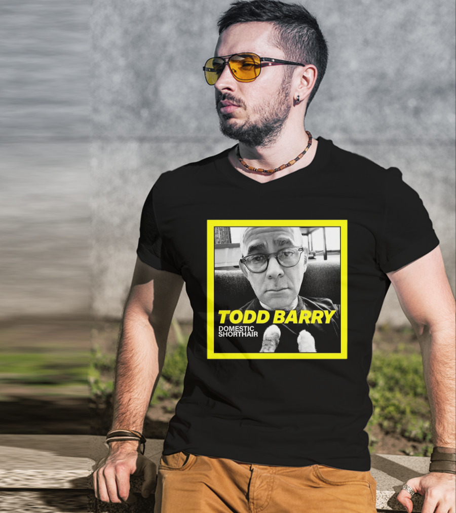 Todd Barry Domestic Shorthair Portrait With Cat Paws T-Shirt
