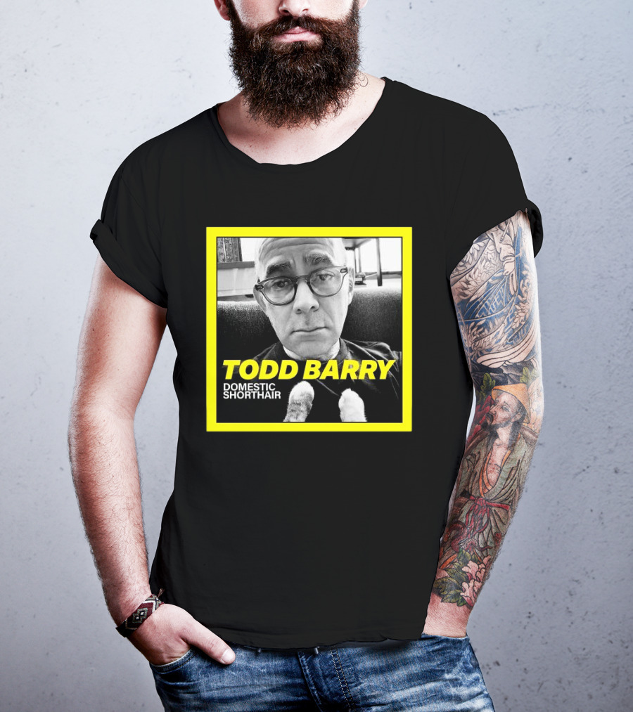 Todd Barry Domestic Shorthair Portrait With Cat Paws T-Shirt