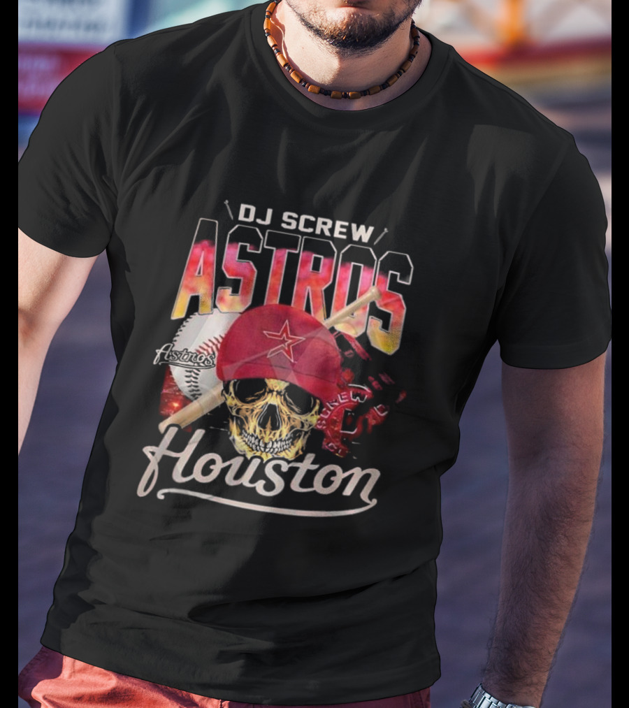 DJ Screw Astros Skull Baseball Houston T-Shirt