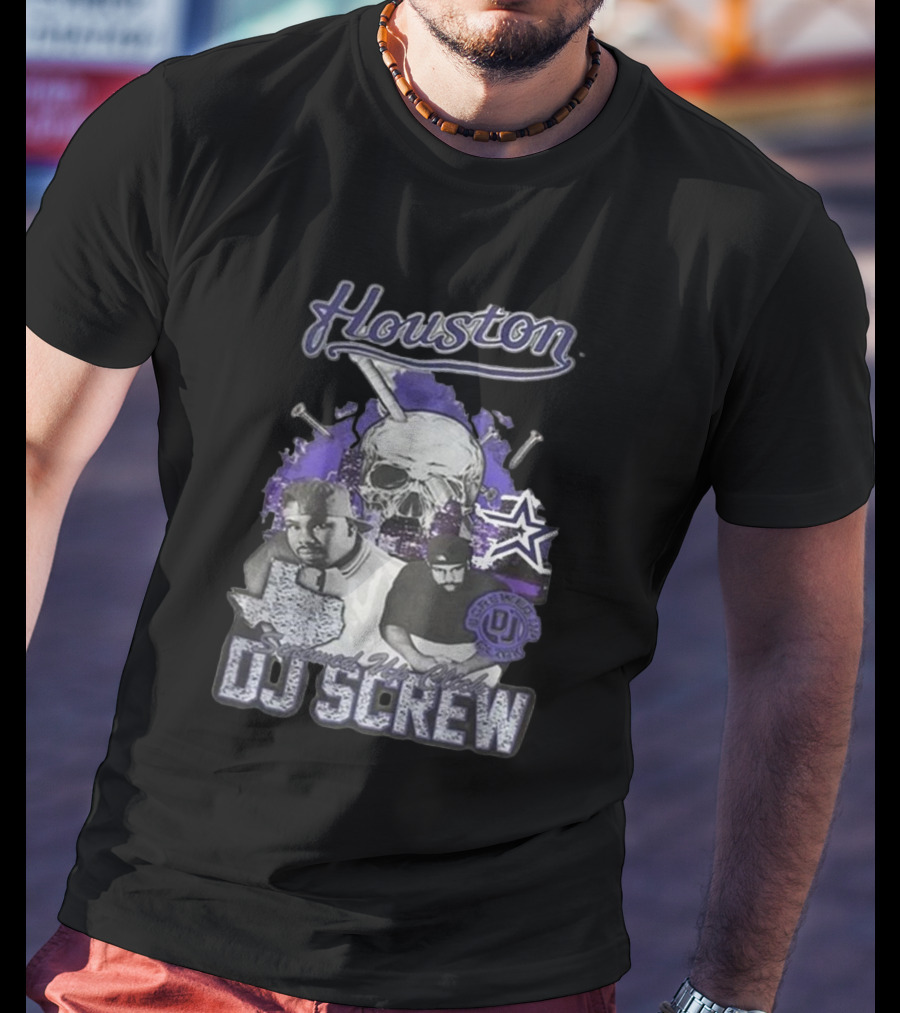 Houston Screwed Up Click DJ Screw Texas Skull Stars T-Shirt