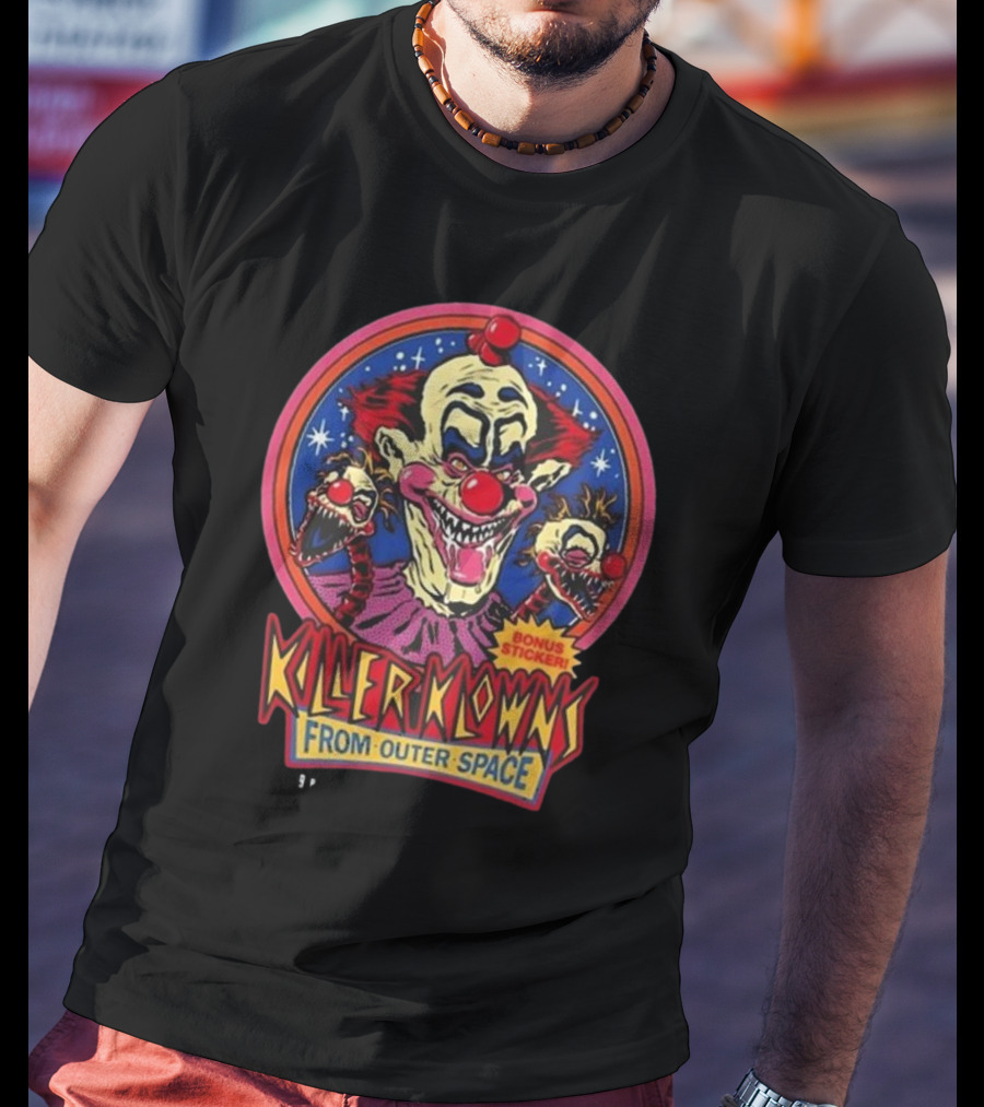 Killer Klowns From Outer Space Bonus Sticker T-Shirt