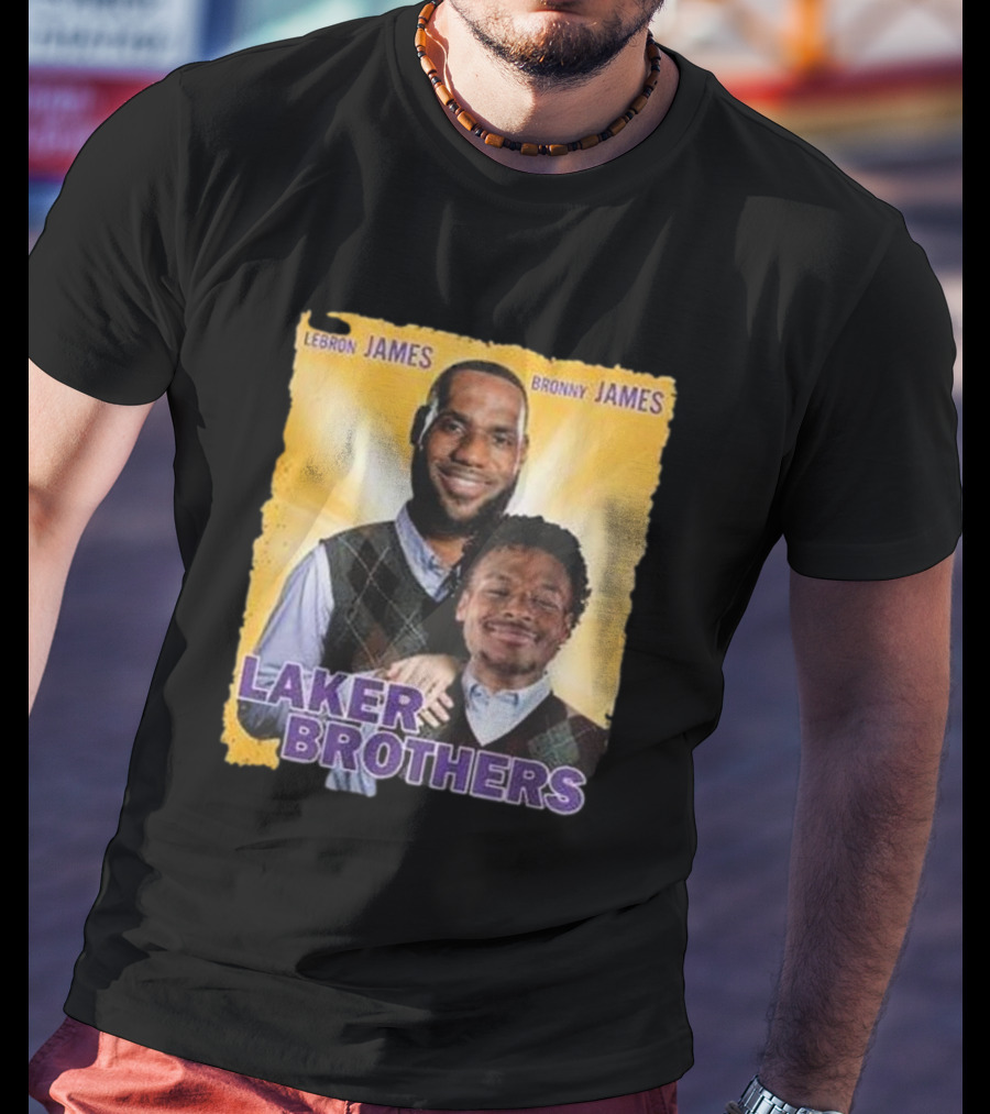 Lebron James Bronny James Laker Brothers T-Shirt