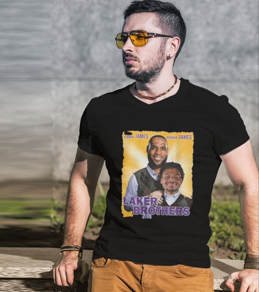 Lebron James Bronny James Laker Brothers T-Shirt