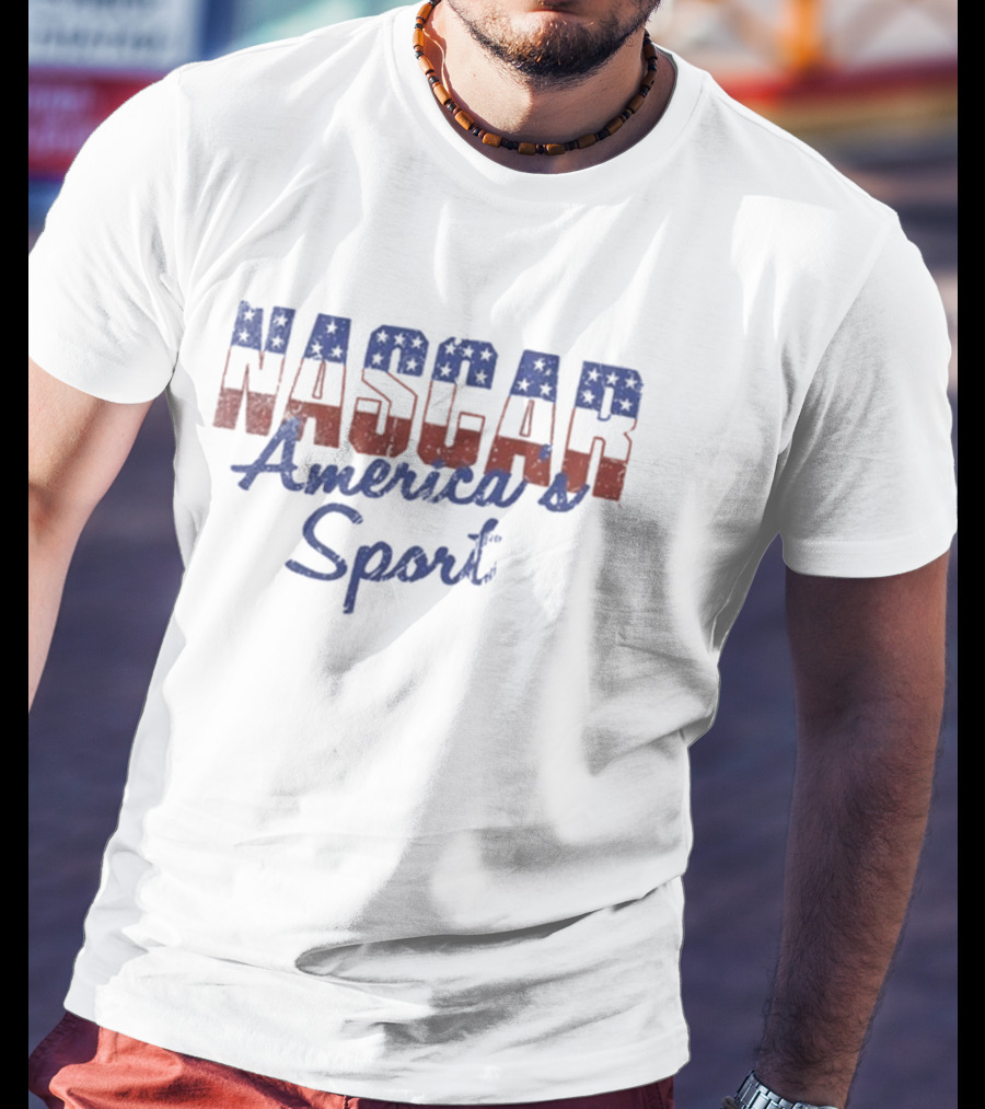 NASCAR America's Sport Patriotic Stars And Stripes Racing T-Shirt