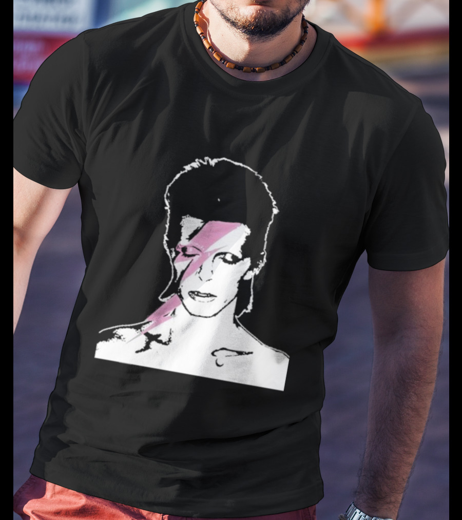 Ziggy Stardust Pink Lightning Bolt Iconic Tribute Carrie Bradshaw Connection T-Shirt